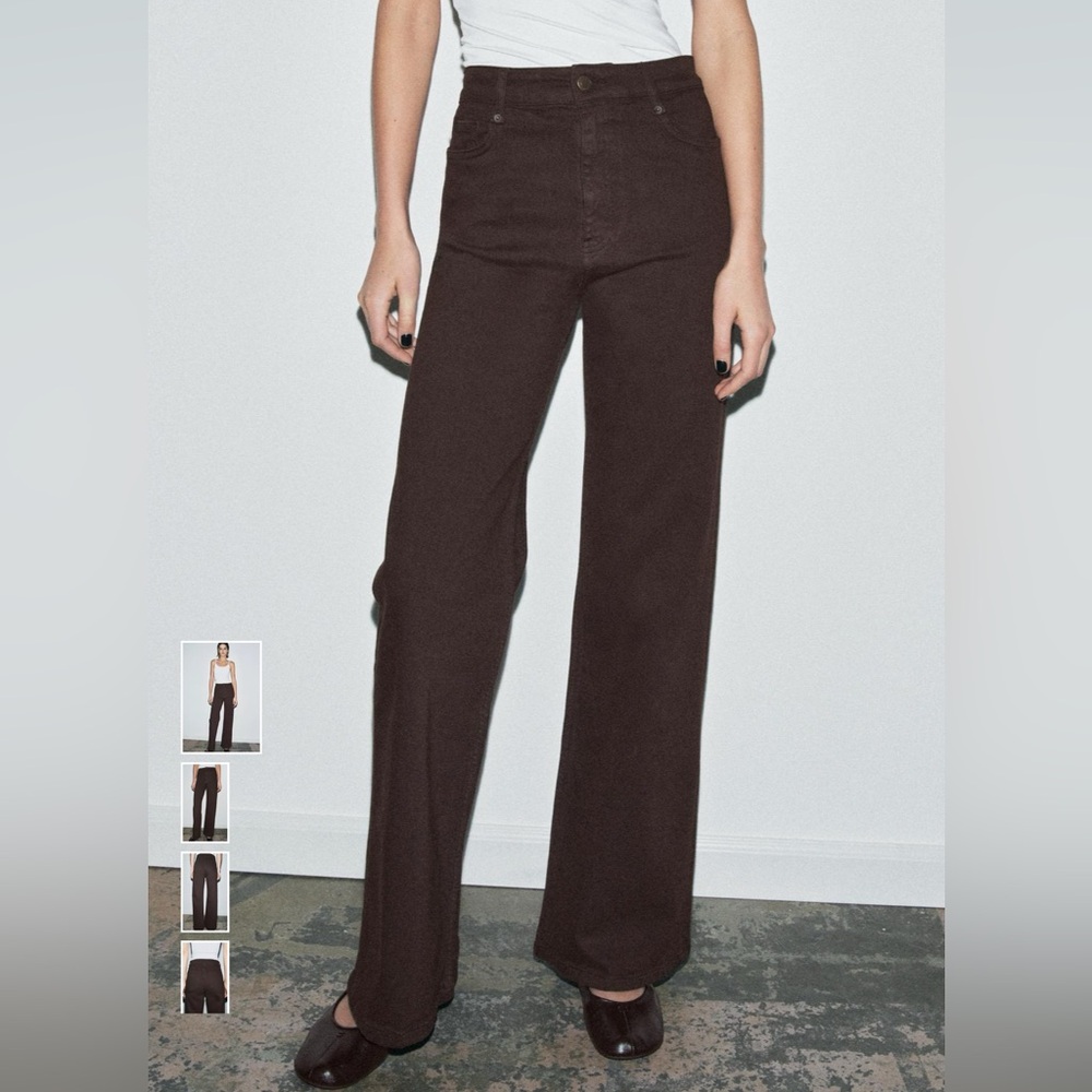 Zara dw collection high waist wide leg jeans size 6